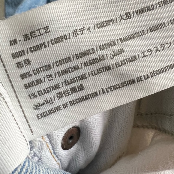 Abercrombie The 90s Straight Ultra High Rise Curve Love Ripped Knee Blue Jeans - Picture 12 of 12